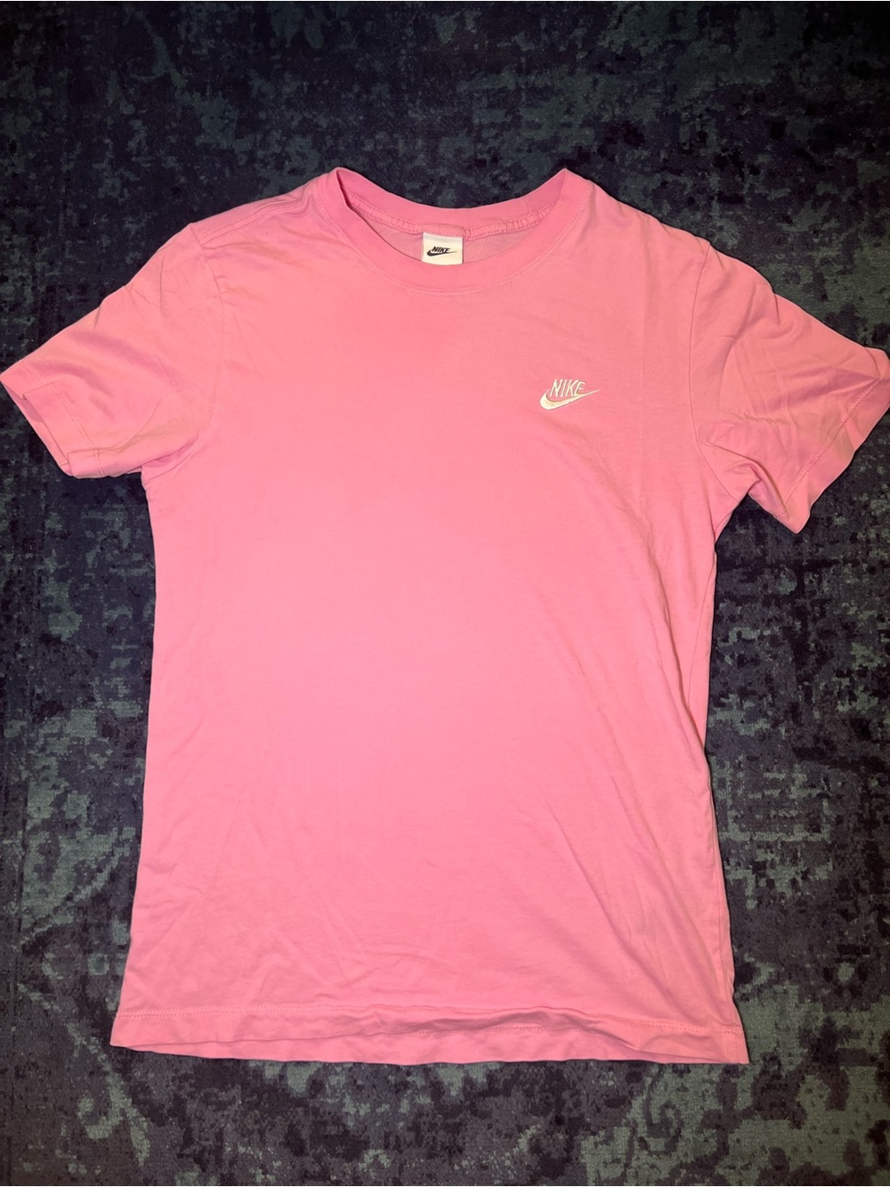 Nike Pink Crew Neck Short Sleeve Tee with White Swoosh